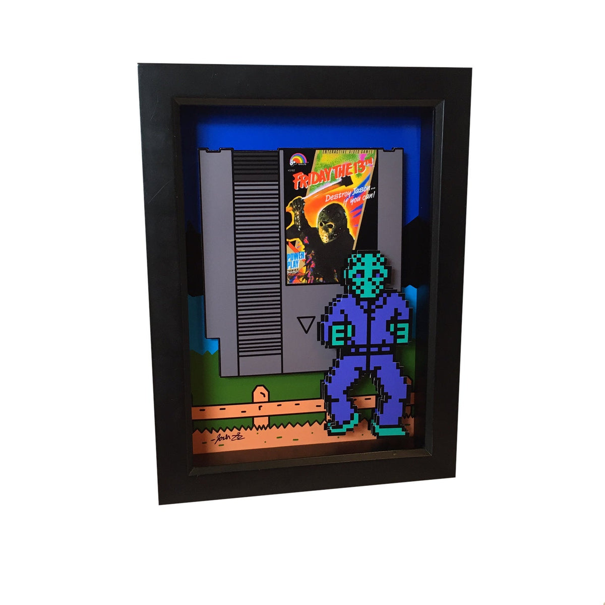 Friday the 13th NES 3D high quality Diorama Cube - Jason Voorhees Encounter - Custom Made - Handmade